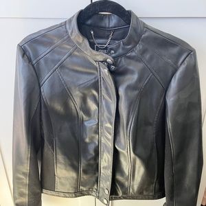 Guess Leather Bomber Jacket